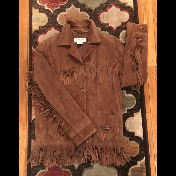 Jones New York Jackets & Blazers - Suede fringe jacket